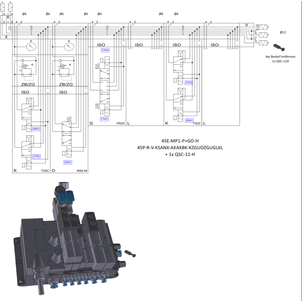 Kundenindividuelle Ventilinsel - OTST580