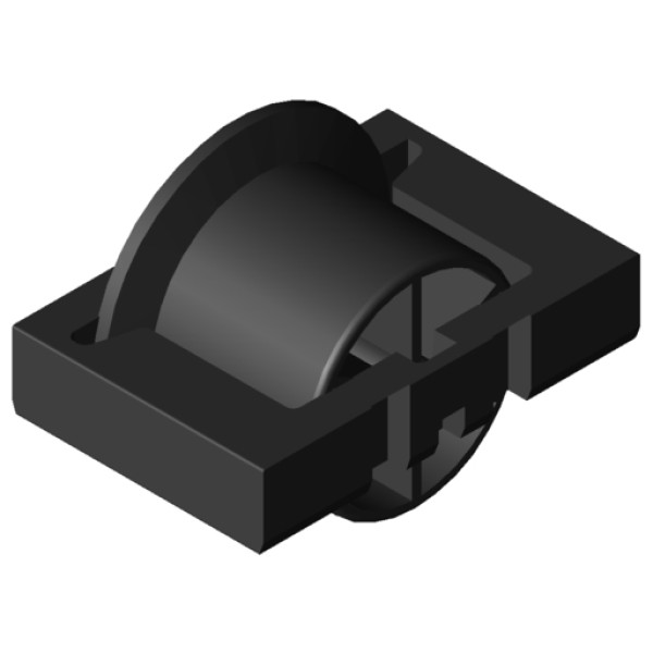 Rolleneinsatz D30 mit Bordscheibe ESD, schwarz ähnlich RAL 9005