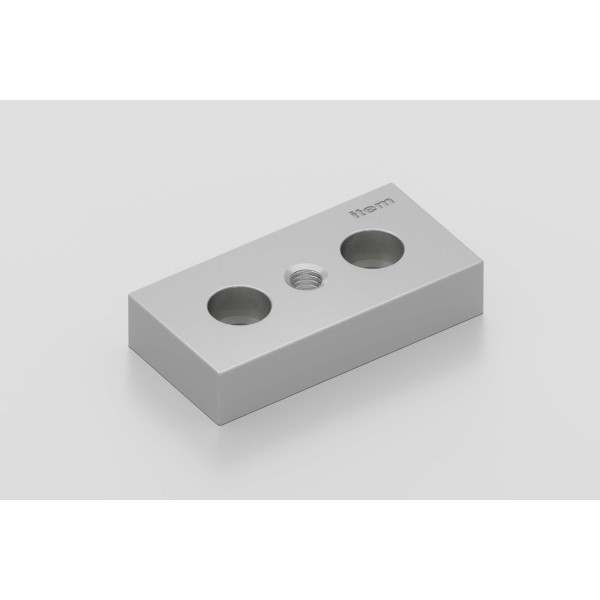 Fußplatte X 8 80x40, M10, weißaluminium ähnlich RAL 9006
