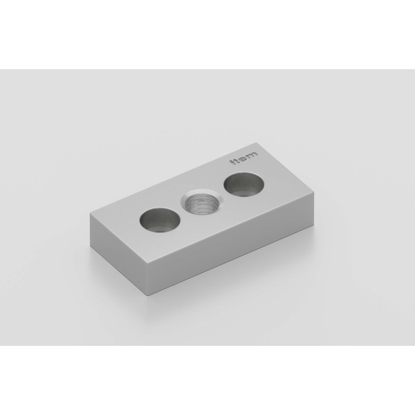 Fußplatte X 8 80x40, M16, weißaluminium ähnlich RAL 9006