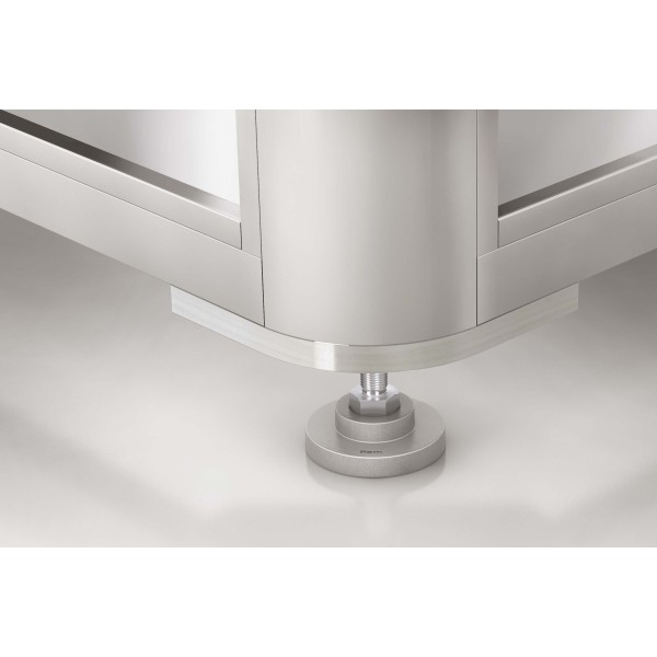 Fußplatte X 8 40 R80-90° M16, weißaluminium ähnlich RAL 9006