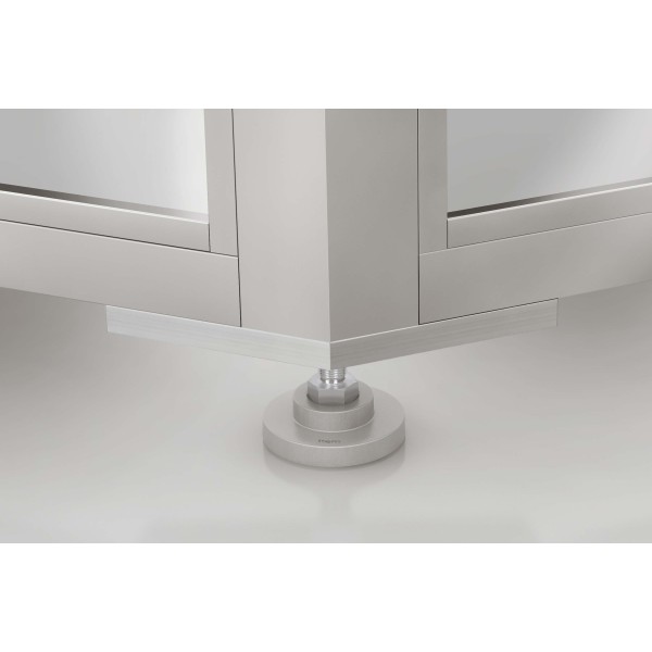 Fußplatte X 8 80-45° M16, weißaluminium ähnlich RAL 9006
