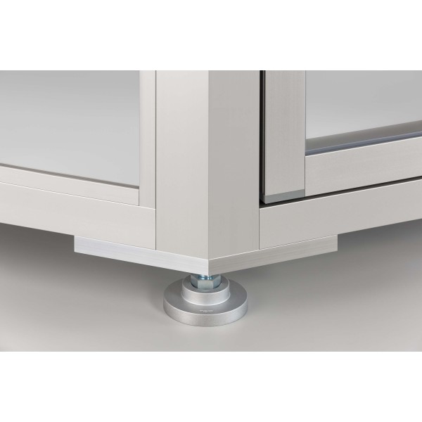 Fußplatte X 8 40-45° M16, weißaluminium ähnlich RAL 9006