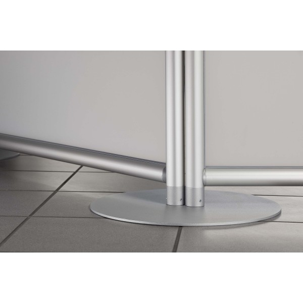 Stellwand-Fußplatte D400 z, weißaluminium ähnlich RAL 9006