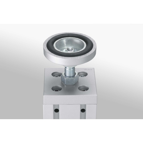 Fußplatte X 8 80x80, M10, weißaluminium ähnlich RAL 9006