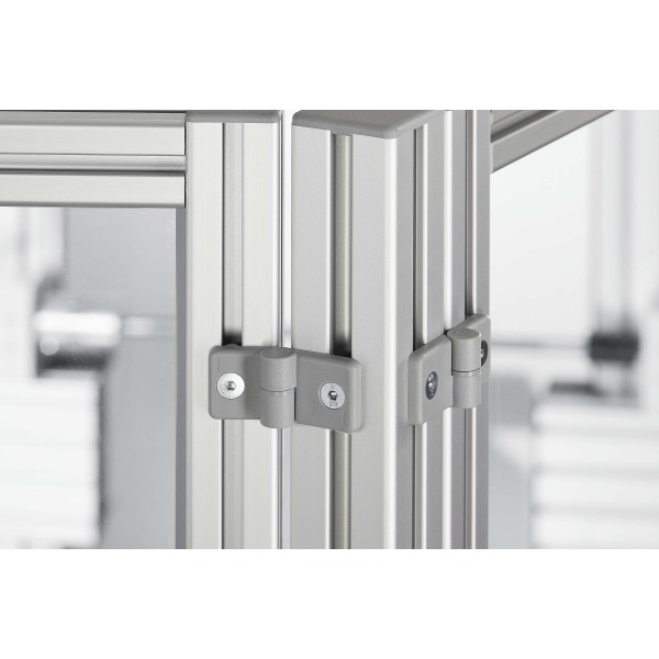 Scharnier 10 PA 10/8, links, grau ähnlich RAL 7042