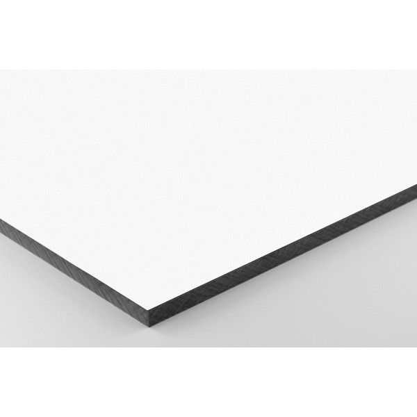 Vollkunststoff 4mm, weiß ähnlich RAL 9016