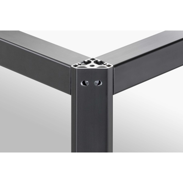 Profil 8 40x40-45° leicht, schwarz, Zuschnitt