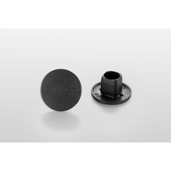 Abdeckkappe Profilrohr D30 schwer ESD, schwarz ähnlich RAL 9005
