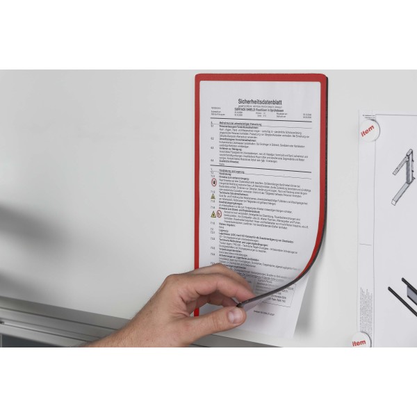 Infotasche DIN A4, magnetisch, rot