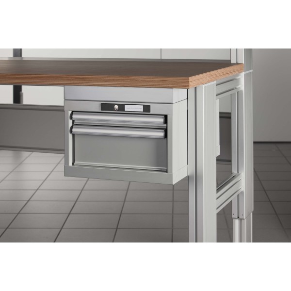 Schubladenschrank S2 H283, grau ähnlich RAL 7042