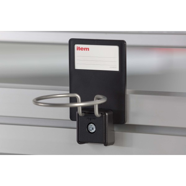 Beschriftungsträger Haltersystem, schwarz ähnlich RAL 9005
