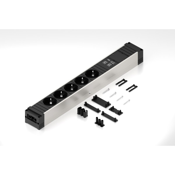 Medienleiste Multi 5+USB Ladebuchse