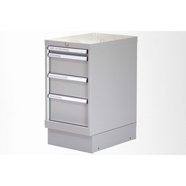 Schubladenschrank S4 H650, grau ähnlich RAL 7042