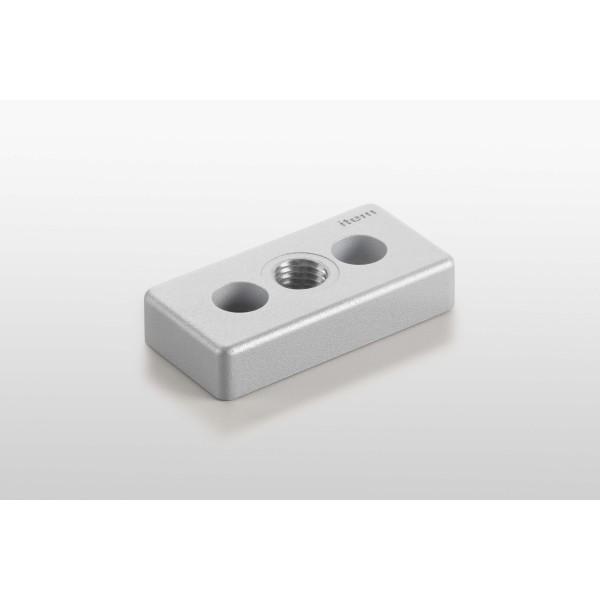 Fußplatte 8 80x40, M12, weißaluminium ähnlich RAL 9006