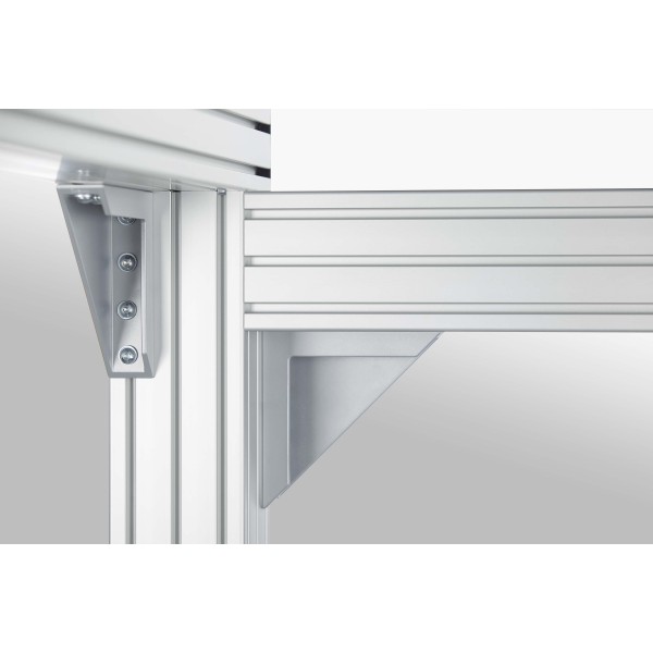 Winkel 10 200x200-50 Al M10, weißaluminium ähnlich RAL 9006