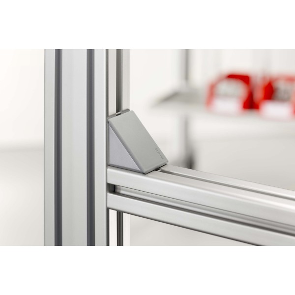 Automatik-Winkel-Abdeckkappe 8 40x40, grau ähnlich RAL 7042