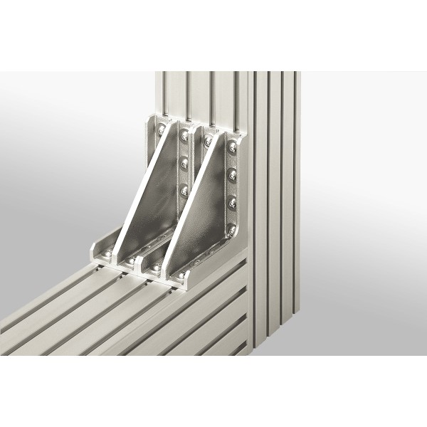 Winkel 8 160x160 St M8, weißaluminium ähnlich RAL 9006