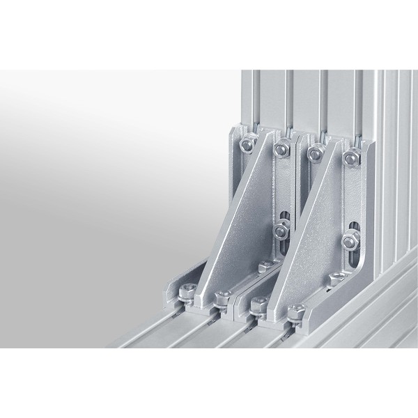 Winkel 8 160x160 St M12, weißaluminium ähnlich RAL 9006